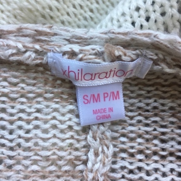 Mossimo // Tan, Cream Chunky Sweater Cardigan M - Picture 7 of 8